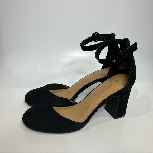 LC Lauren Conrad Hydrangea black ankle strap shoes block heel women’s size 10 - Picture 4 of 9